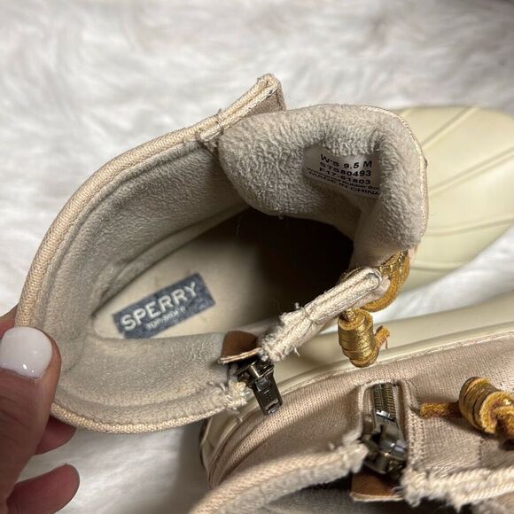 Sperry Women’s Saltwater Sparkle Rain Boot Water Resist Duck metallic Size 9.5 - Picture 7 of 8